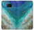 W3920 Abstract Ocean Blue Color Mixed Emerald Hülle Schutzhülle Taschen und Leder Flip für Samsung Galaxy S7