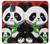 W3929 Cute Panda Eating Bamboo Hülle Schutzhülle Taschen und Leder Flip für Samsung Galaxy S5