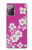 W3924 Cherry Blossom Pink Background Hülle Schutzhülle Taschen und Leder Flip für Samsung Galaxy Note 20