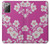 W3924 Cherry Blossom Pink Background Hülle Schutzhülle Taschen und Leder Flip für Samsung Galaxy Note 20