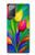 W3926 Colorful Tulip Oil Painting Hülle Schutzhülle Taschen und Leder Flip für Samsung Galaxy Note 20