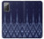 W3950 Textile Thai Blue Pattern Hülle Schutzhülle Taschen und Leder Flip für Samsung Galaxy Note 20