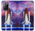 W3913 Colorful Nebula Space Shuttle Hülle Schutzhülle Taschen und Leder Flip für Samsung Galaxy Note 20 Ultra, Ultra 5G