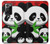 W3929 Cute Panda Eating Bamboo Hülle Schutzhülle Taschen und Leder Flip für Samsung Galaxy Note 20 Ultra, Ultra 5G