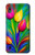 W3926 Colorful Tulip Oil Painting Hülle Schutzhülle Taschen und Leder Flip für Samsung Galaxy A10