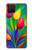 W3926 Colorful Tulip Oil Painting Hülle Schutzhülle Taschen und Leder Flip für Samsung Galaxy A12