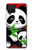 W3929 Cute Panda Eating Bamboo Hülle Schutzhülle Taschen und Leder Flip für Samsung Galaxy A12