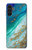 W3920 Abstract Ocean Blue Color Mixed Emerald Hülle Schutzhülle Taschen und Leder Flip für Samsung Galaxy A13 5G