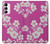 W3924 Cherry Blossom Pink Background Hülle Schutzhülle Taschen und Leder Flip für Samsung Galaxy A14 5G