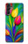 W3926 Colorful Tulip Oil Painting Hülle Schutzhülle Taschen und Leder Flip für Samsung Galaxy A14 5G