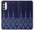 W3950 Textile Thai Blue Pattern Hülle Schutzhülle Taschen und Leder Flip für Samsung Galaxy A14 5G