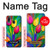 W3926 Colorful Tulip Oil Painting Hülle Schutzhülle Taschen und Leder Flip für Samsung Galaxy A20, Galaxy A30