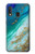 W3920 Abstract Ocean Blue Color Mixed Emerald Hülle Schutzhülle Taschen und Leder Flip für Samsung Galaxy A20e