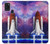 W3913 Colorful Nebula Space Shuttle Hülle Schutzhülle Taschen und Leder Flip für Samsung Galaxy A21s