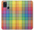 W3942 LGBTQ Rainbow Plaid Tartan Hülle Schutzhülle Taschen und Leder Flip für Samsung Galaxy A21s
