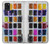 W3956 Watercolor Palette Box Graphic Hülle Schutzhülle Taschen und Leder Flip für Samsung Galaxy A21s