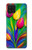 W3926 Colorful Tulip Oil Painting Hülle Schutzhülle Taschen und Leder Flip für Samsung Galaxy A22 4G