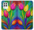 W3926 Colorful Tulip Oil Painting Hülle Schutzhülle Taschen und Leder Flip für Samsung Galaxy A22 4G
