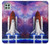 W3913 Colorful Nebula Space Shuttle Hülle Schutzhülle Taschen und Leder Flip für Samsung Galaxy A22 5G