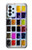 W3956 Watercolor Palette Box Graphic Hülle Schutzhülle Taschen und Leder Flip für Samsung Galaxy A23