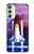 W3913 Colorful Nebula Space Shuttle Hülle Schutzhülle Taschen und Leder Flip für Samsung Galaxy A24 4G