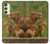 W3917 Capybara Family Giant Guinea Pig Hülle Schutzhülle Taschen und Leder Flip für Samsung Galaxy A24 4G