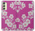 W3924 Cherry Blossom Pink Background Hülle Schutzhülle Taschen und Leder Flip für Samsung Galaxy A24 4G