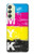 W3930 Cyan Magenta Yellow Key Hülle Schutzhülle Taschen und Leder Flip für Samsung Galaxy A24 4G