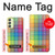 W3942 LGBTQ Rainbow Plaid Tartan Hülle Schutzhülle Taschen und Leder Flip für Samsung Galaxy A24 4G