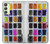W3956 Watercolor Palette Box Graphic Hülle Schutzhülle Taschen und Leder Flip für Samsung Galaxy A24 4G