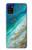 W3920 Abstract Ocean Blue Color Mixed Emerald Hülle Schutzhülle Taschen und Leder Flip für Samsung Galaxy A31