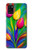 W3926 Colorful Tulip Oil Painting Hülle Schutzhülle Taschen und Leder Flip für Samsung Galaxy A31