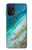 W3920 Abstract Ocean Blue Color Mixed Emerald Hülle Schutzhülle Taschen und Leder Flip für Samsung Galaxy A32 5G