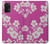 W3924 Cherry Blossom Pink Background Hülle Schutzhülle Taschen und Leder Flip für Samsung Galaxy A32 5G