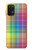W3942 LGBTQ Rainbow Plaid Tartan Hülle Schutzhülle Taschen und Leder Flip für Samsung Galaxy A32 5G