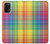 W3942 LGBTQ Rainbow Plaid Tartan Hülle Schutzhülle Taschen und Leder Flip für Samsung Galaxy A32 5G