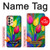 W3926 Colorful Tulip Oil Painting Hülle Schutzhülle Taschen und Leder Flip für Samsung Galaxy A33 5G