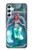 W3911 Cute Little Mermaid Aqua Spa Hülle Schutzhülle Taschen und Leder Flip für Samsung Galaxy A34 5G