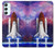 W3913 Colorful Nebula Space Shuttle Hülle Schutzhülle Taschen und Leder Flip für Samsung Galaxy A34 5G