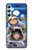 W3915 Raccoon Girl Baby Sloth Astronaut Suit Hülle Schutzhülle Taschen und Leder Flip für Samsung Galaxy A34 5G