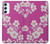 W3924 Cherry Blossom Pink Background Hülle Schutzhülle Taschen und Leder Flip für Samsung Galaxy A34 5G