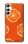 W3946 Seamless Orange Pattern Hülle Schutzhülle Taschen und Leder Flip für Samsung Galaxy A34 5G