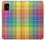 W3942 LGBTQ Rainbow Plaid Tartan Hülle Schutzhülle Taschen und Leder Flip für Samsung Galaxy A41