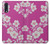 W3924 Cherry Blossom Pink Background Hülle Schutzhülle Taschen und Leder Flip für Samsung Galaxy A50