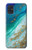W3920 Abstract Ocean Blue Color Mixed Emerald Hülle Schutzhülle Taschen und Leder Flip für Samsung Galaxy A51 5G