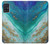 W3920 Abstract Ocean Blue Color Mixed Emerald Hülle Schutzhülle Taschen und Leder Flip für Samsung Galaxy A51 5G