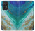 W3920 Abstract Ocean Blue Color Mixed Emerald Hülle Schutzhülle Taschen und Leder Flip für Samsung Galaxy A52, Galaxy A52 5G