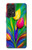 W3926 Colorful Tulip Oil Painting Hülle Schutzhülle Taschen und Leder Flip für Samsung Galaxy A52, Galaxy A52 5G