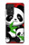 W3929 Cute Panda Eating Bamboo Hülle Schutzhülle Taschen und Leder Flip für Samsung Galaxy A52, Galaxy A52 5G