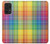 W3942 LGBTQ Rainbow Plaid Tartan Hülle Schutzhülle Taschen und Leder Flip für Samsung Galaxy A52s 5G